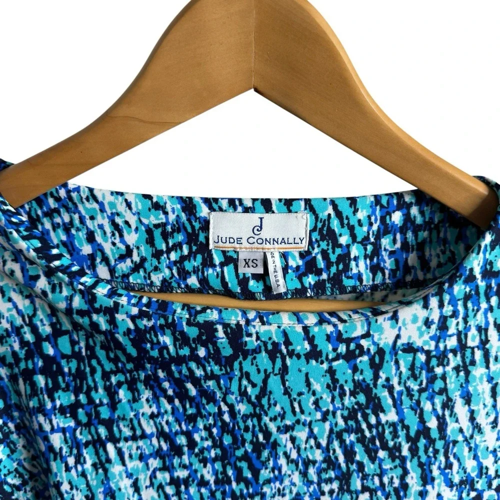 Jude Connally‎ Megan Dress Women's Sz. XS Cobalt Blue White Side Cinch USA